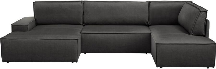 Home affaire Zithoek SHERWOOD 329 cm U-vorm slaapbank Slaapfunctie met bedkist (194x139 cm) cord vintage fluweel