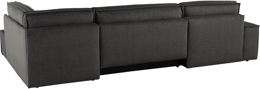 Home affaire Zithoek SHERWOOD 329 cm U-vorm slaapbank Slaapfunctie met bedkist (194x139 cm) cord vintage fluweel - Foto 12