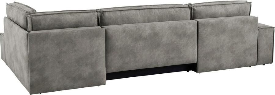 Home affaire Zithoek SHERWOOD 329 cm U-vorm slaapbank Slaapfunctie met bedkist (194x139 cm) cord vintage fluweel - Foto 13