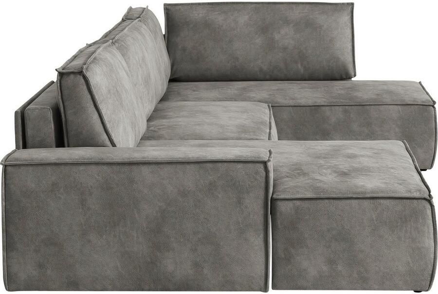 Home affaire Zithoek SHERWOOD 329 cm U-vorm slaapbank Slaapfunctie met bedkist (194x139 cm) cord vintage fluweel - Foto 7