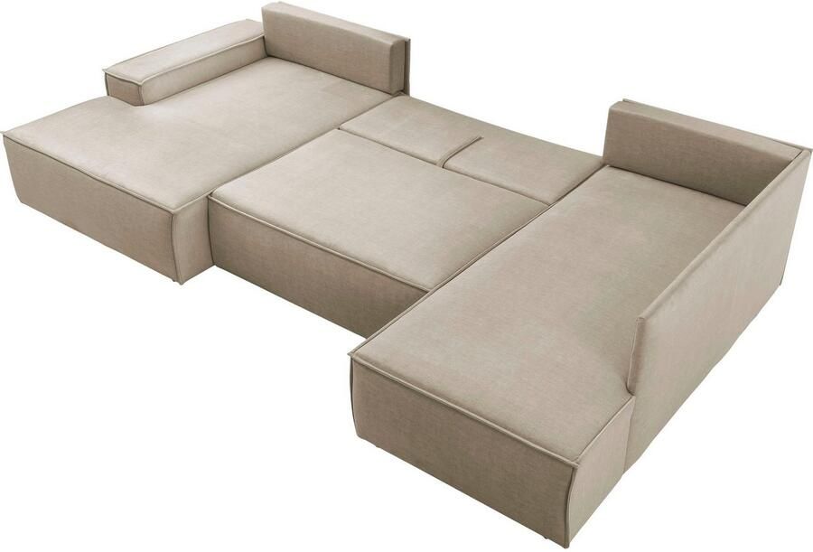Home affaire Zithoek SHERWOOD 329 cm U-vorm slaapbank Slaapfunctie met bedkist (194x139 cm) cord vintage fluweel - Foto 4