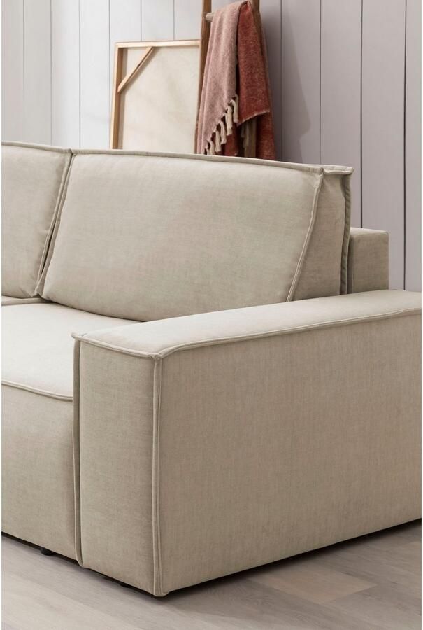 Home affaire Zithoek SHERWOOD 329 cm U-vorm slaapbank Slaapfunctie met bedkist (194x139 cm) cord vintage fluweel - Foto 5