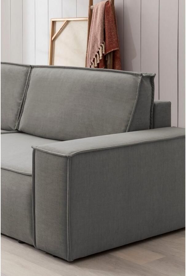 Home affaire Zithoek SHERWOOD 329 cm U-vorm slaapbank Slaapfunctie met bedkist (194x139 cm) cord vintage fluweel - Foto 6