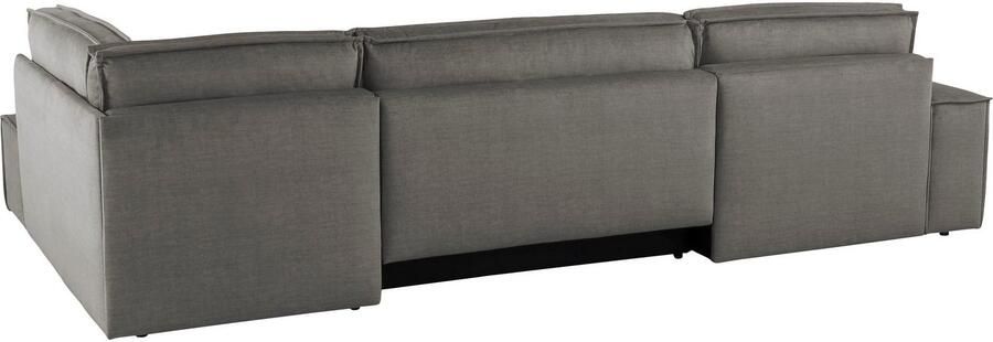 Home affaire Zithoek SHERWOOD 329 cm U-vorm slaapbank Slaapfunctie met bedkist (194x139 cm) cord vintage fluweel - Foto 13