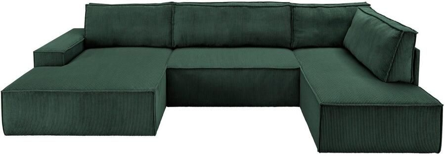 Home affaire Zithoek SHERWOOD 329 cm U-vorm slaapbank Slaapfunctie met bedkist (194x139 cm) cord vintage fluweel - Foto 1