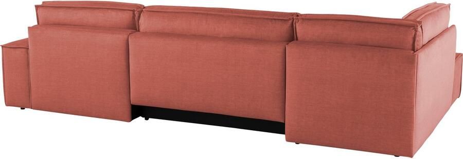 Home affaire Zithoek SHERWOOD 329 cm U-vorm slaapbank Slaapfunctie met bedkist (194x139 cm) cord vintage fluweel - Foto 13