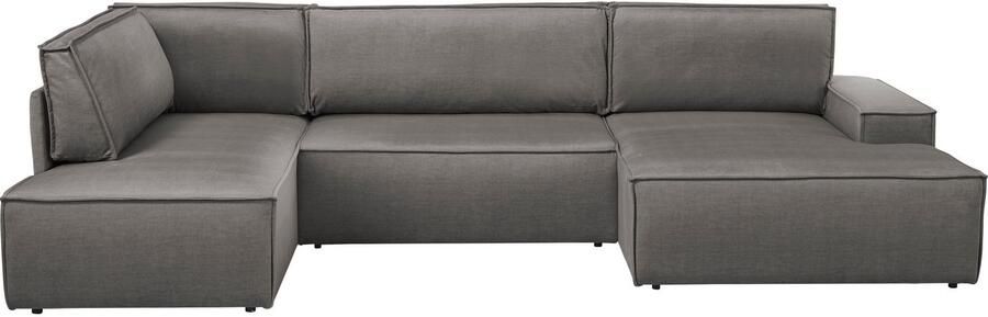 Home affaire Zithoek SHERWOOD 329 cm U-vorm slaapbank Slaapfunctie met bedkist (194x139 cm) cord vintage fluweel