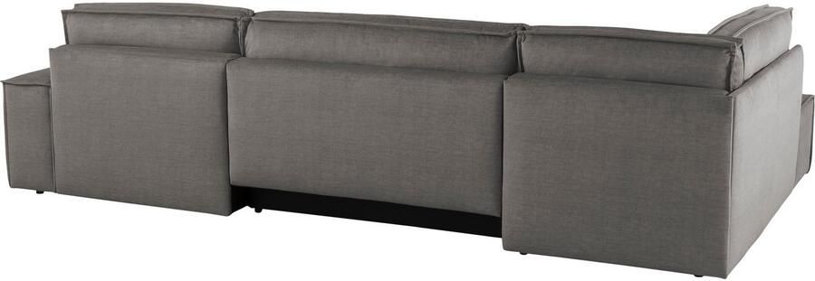 Home affaire Zithoek SHERWOOD 329 cm U-vorm slaapbank Slaapfunctie met bedkist (194x139 cm) cord vintage fluweel - Foto 13
