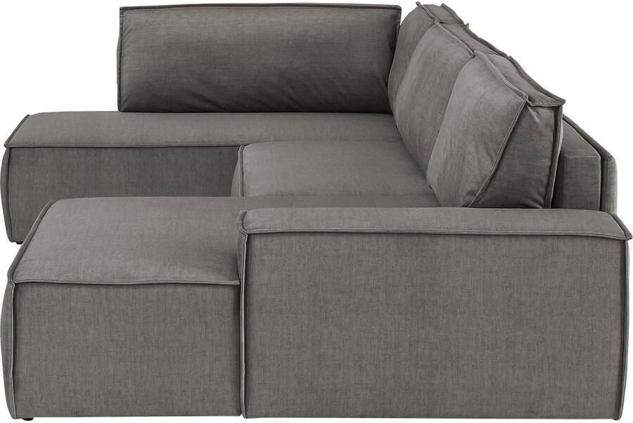 Home affaire Zithoek SHERWOOD 329 cm U-vorm slaapbank Slaapfunctie met bedkist (194x139 cm) cord vintage fluweel - Foto 7