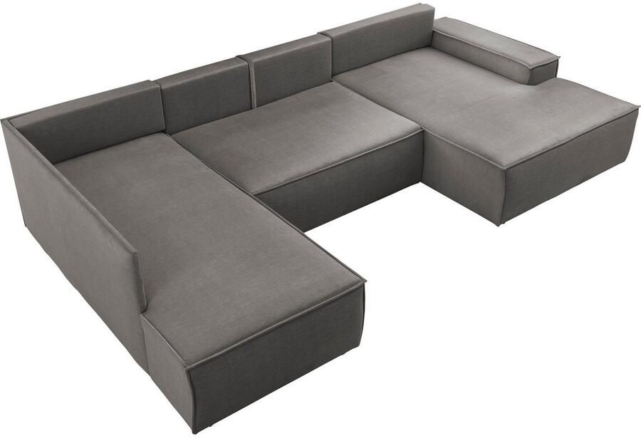 Home affaire Zithoek SHERWOOD 329 cm U-vorm slaapbank Slaapfunctie met bedkist (194x139 cm) cord vintage fluweel - Foto 5