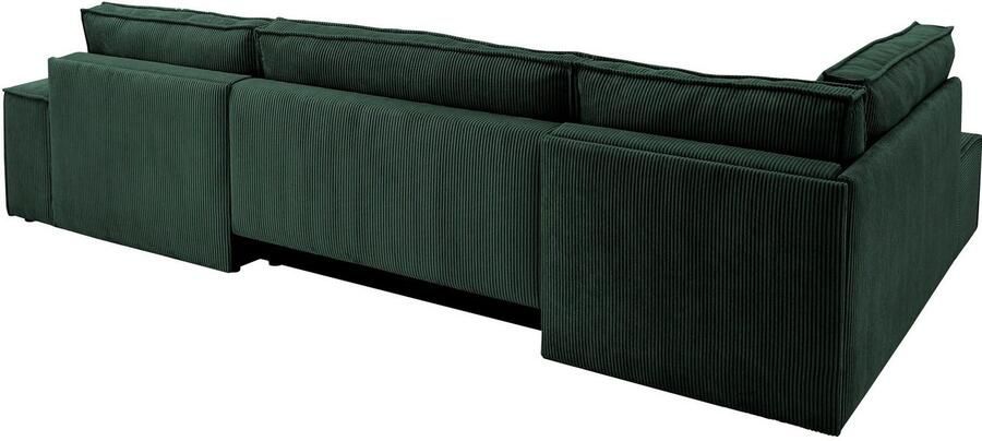 Home affaire Zithoek SHERWOOD 329 cm U-vorm slaapbank Slaapfunctie met bedkist (194x139 cm) cord vintage fluweel - Foto 10