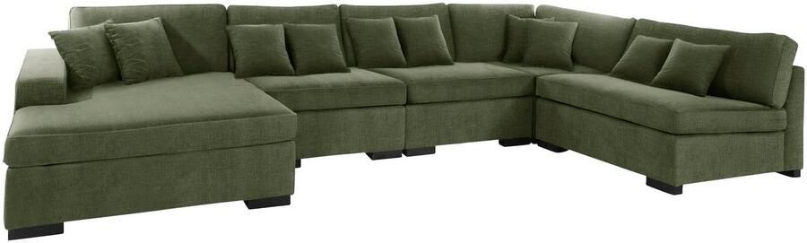 Home affaire Zithoek Skara U-vorm Loungebank met binnenveringsinterieur in vele overtrekkwaliteiten - Foto 3