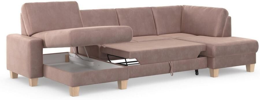 Home affaire Zithoek SUMMER U-vorm met of zonder slaapfunctie en bedkist cordbekleding - Foto 6