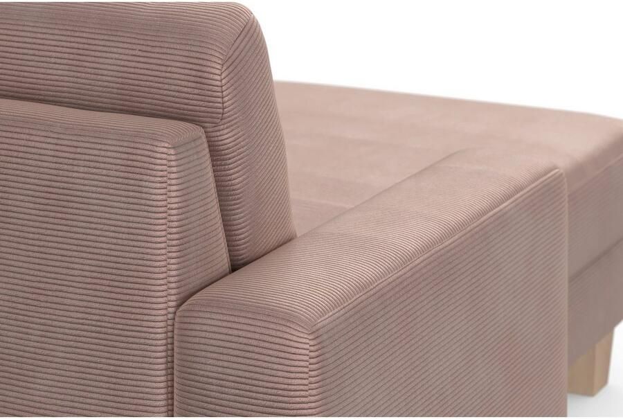 Home affaire Zithoek SUMMER U-vorm met of zonder slaapfunctie en bedkist cordbekleding - Foto 3