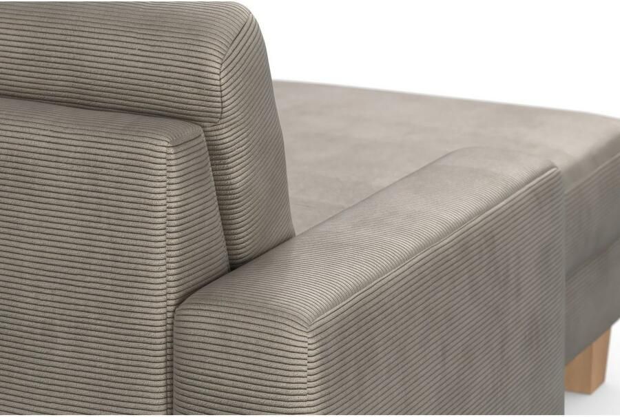 Home affaire Zithoek SUMMER U-vorm met of zonder slaapfunctie en bedkist cordbekleding - Foto 4