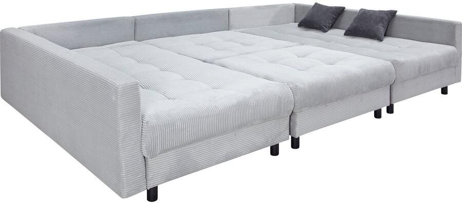 COLLECTION AB Zithoek Toni U-vorm B: 298 cm met hocker & 3 sierkussens veerkern - Foto 6