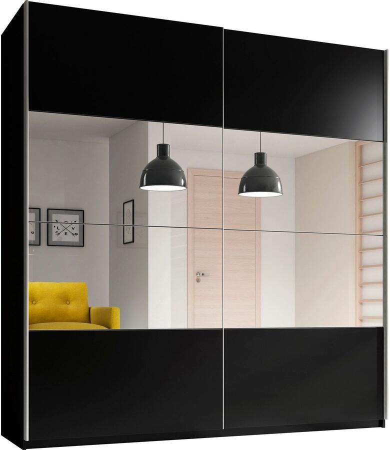 Home affaire Zweefdeurkast Beta schuifdeurkast kledingkast linnenkast met spiegel inclusief complete indeling metalen grepen - Foto 4