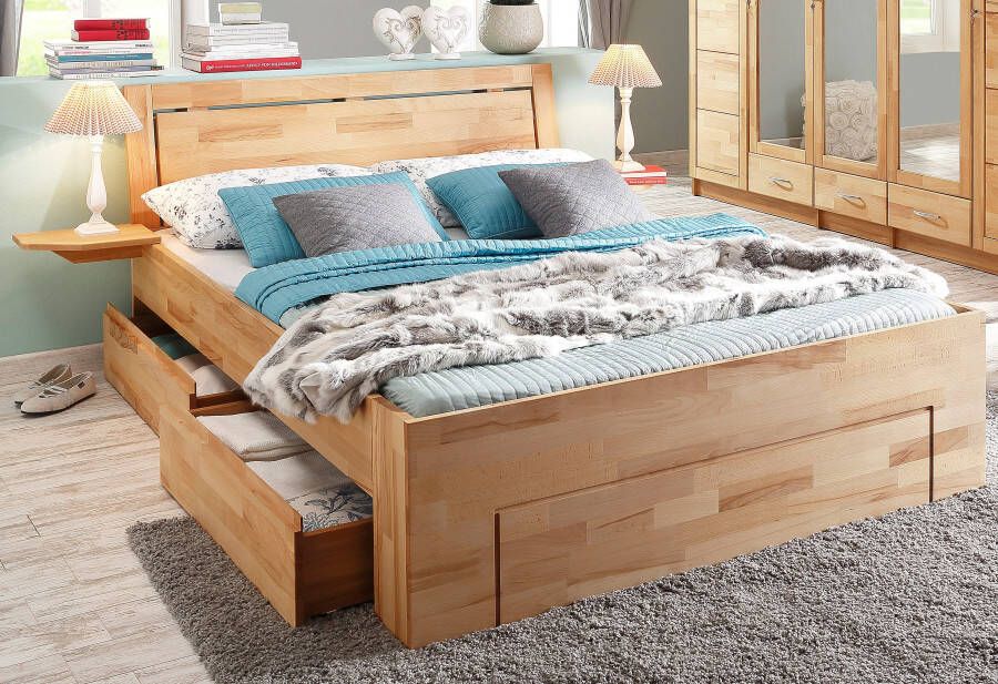 Home affaire Massief houten ledikant SABRINA Bed met bergruimte met hoge stabiliteit inclusief laden - Foto 1