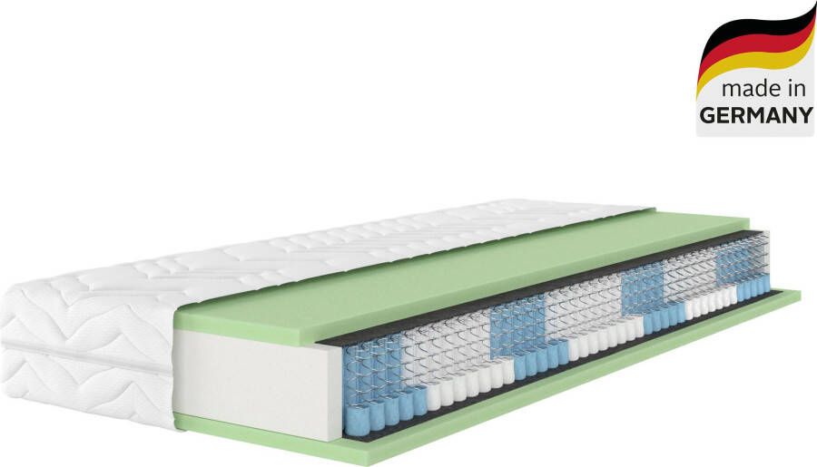 Breckle Pocketveringsmatras First Class matras in 90x200 en andere afm. 7-zones-pocketveringskern matras verkrijgbaar in diverse afmetingen hoogte 25 cm