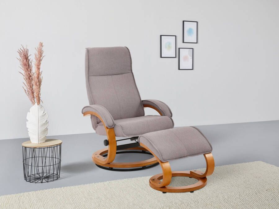 Home affaire Relaxfauteuil Paris TV-Sessel mit Hocker Wohnzimmer Schlaffunktion manuell Microvezel natuurlijk leer geweven stof zithoogte 46 cm (set 2 stuks) - Foto 9