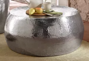Home affaire Salontafel Aluci van mooi aluminium in hamerslag-look bijzonder uniek exemplaar hoogte 29 5 cm