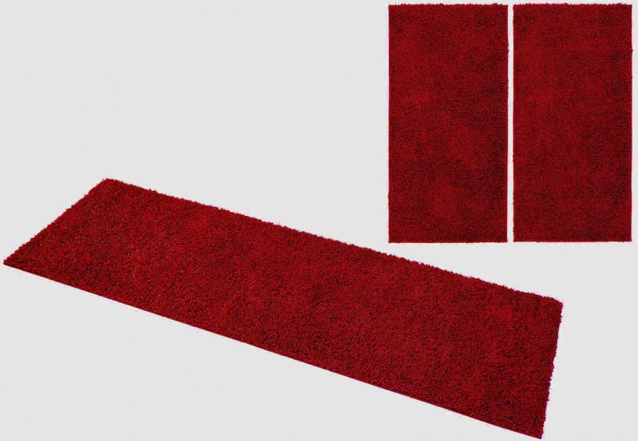 Home affaire Set slaapkamerkleedjes Shaggy 30 geweven 2- of 3-delig slaapkamerkleed loperset unikleuren