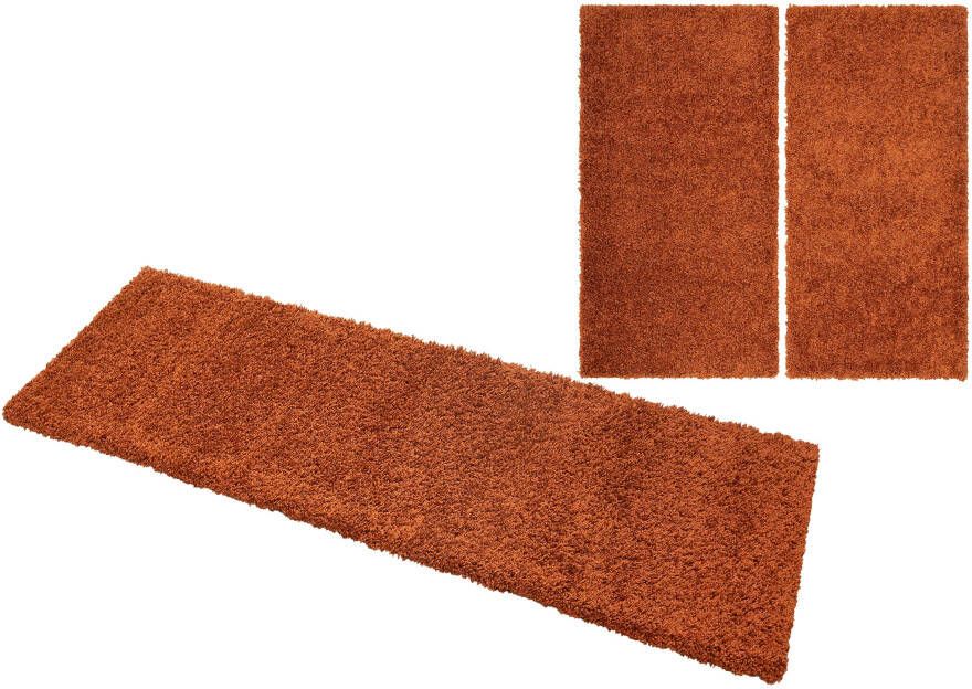 Home affaire Set slaapkamerkleedjes Shaggy 30 geweven 2- of 3-delig slaapkamerkleed loperset unikleuren