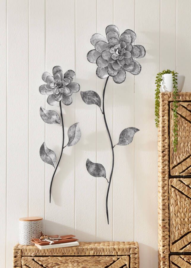 Home affaire Sierobject voor aan de wand Bloemen Wanddecoratie van metaal - Foto 5