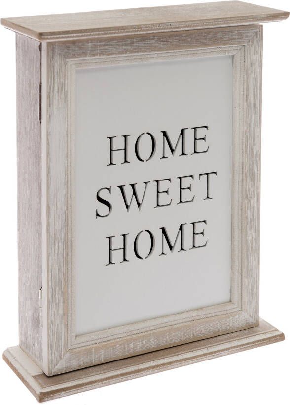 Home affaire Sleutelkastje Home Sweet home wit met 6 haken & opschrift shabby look - Foto 5
