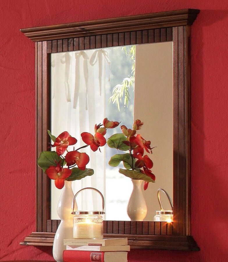 Home affaire Spiegel Rustiek Frame in grenen massief breedte 78 cm met decoratieve freesranden - Foto 3