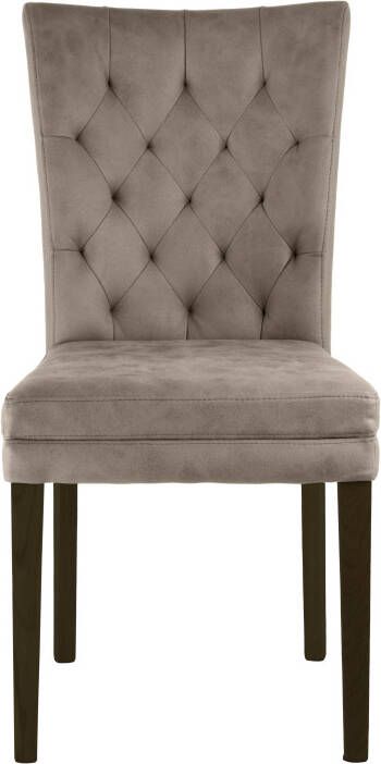 Home affaire Stoel met 4 poten Colorado prettige bekleding frame massief hout wengé of naturel-eiken (set 2 stuks) - Foto 6