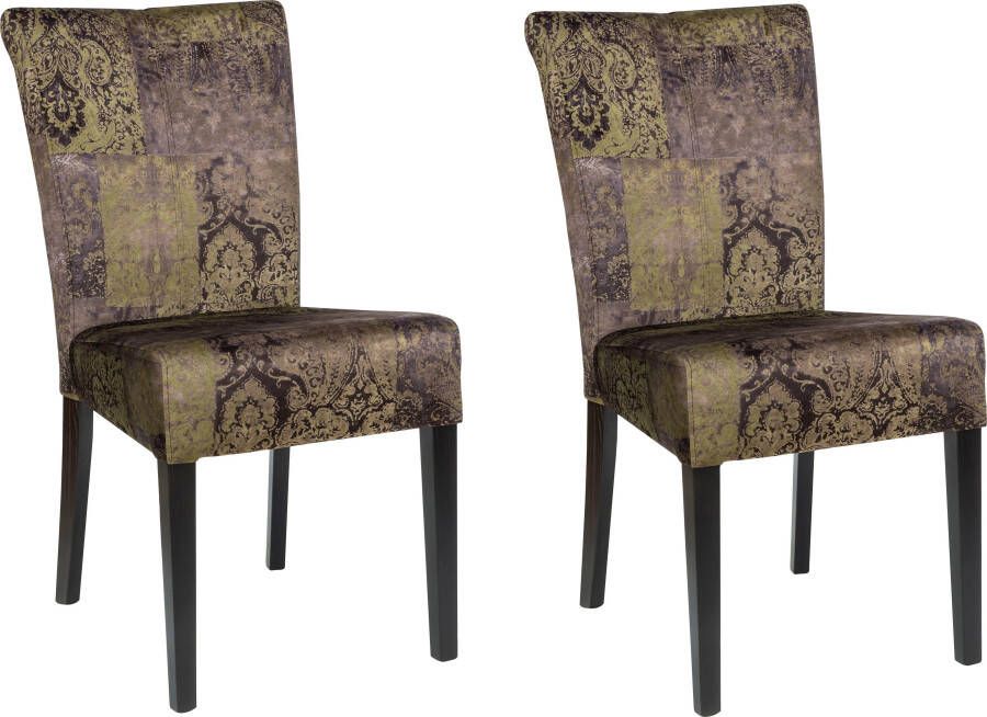 Home affaire Stoel Queen met moderne patchwork vintage bekleding set van 2 4 of 6 stuks