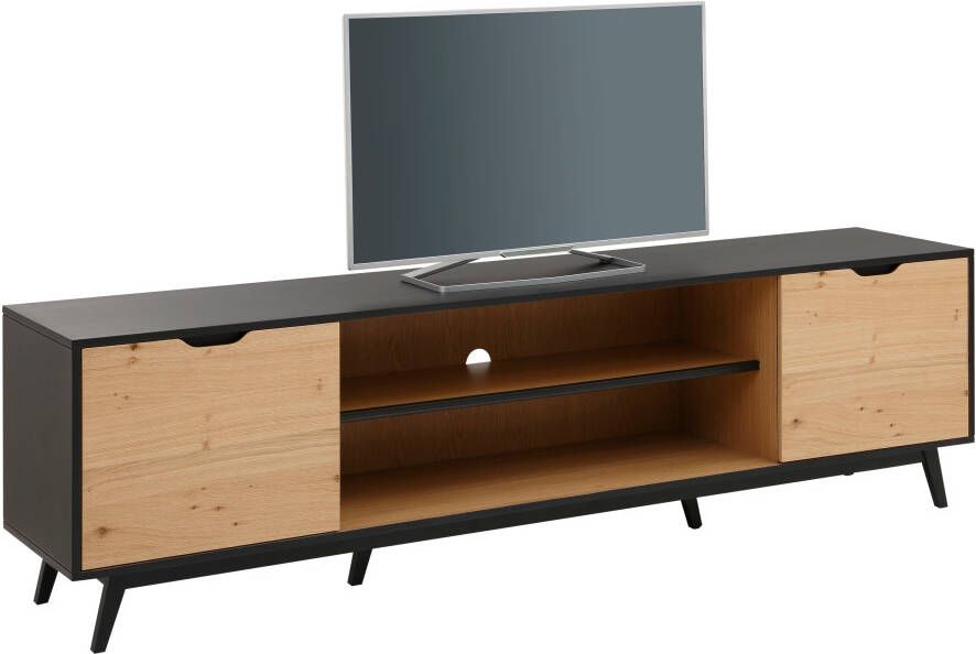 Home affaire Tv-meubel FLOW met twee vakken twee deuren en een mooie hout-look