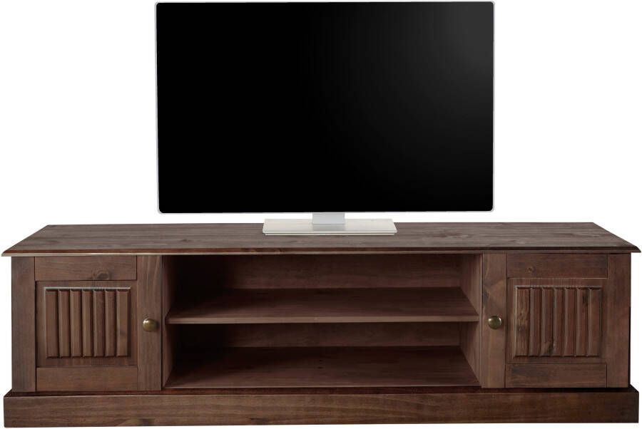 Home affaire Tv-meubel Liotta met kabeldoorgang en 1 losse plank massief grenen