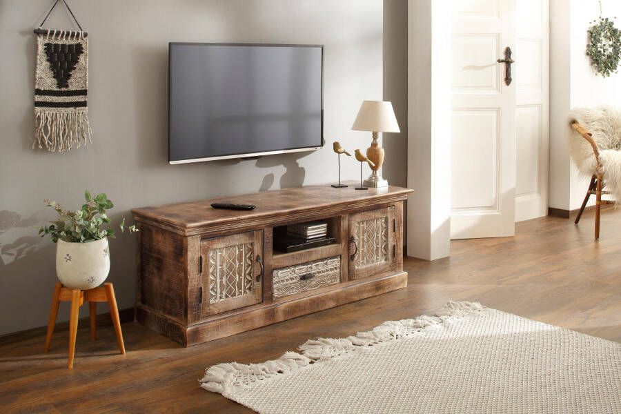 Home affaire Tv-meubel Maneesh van massief mangohout en met opbergmogelijkheden breedte 135 cm - Foto 10