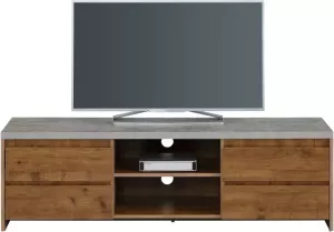 Home affaire Tv-meubel Maribo in moderne rustieke stijl met een mooi betonnen bovenblad breedte 150 cm