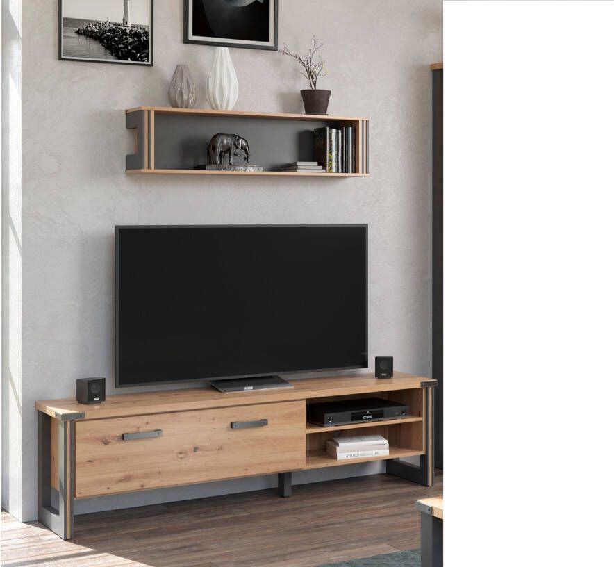 Home affaire Tv-meubel Mia Houtlook eiken 178 cm brede kast (1 stuk)