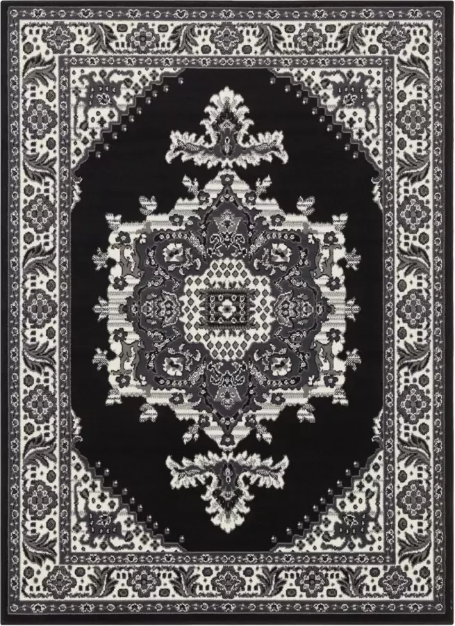 Tapeso Kelim vloerkleed Puerorum zwart 120x160 cm