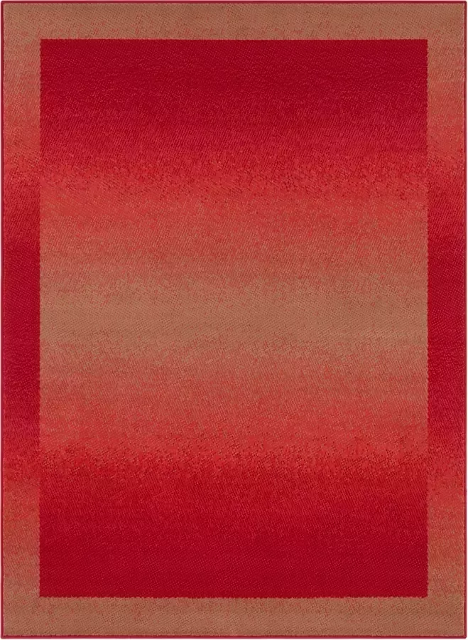 Tapeso Vloerkleed retro lijstmotief Gradient rood 160x220 cm - Foto 1