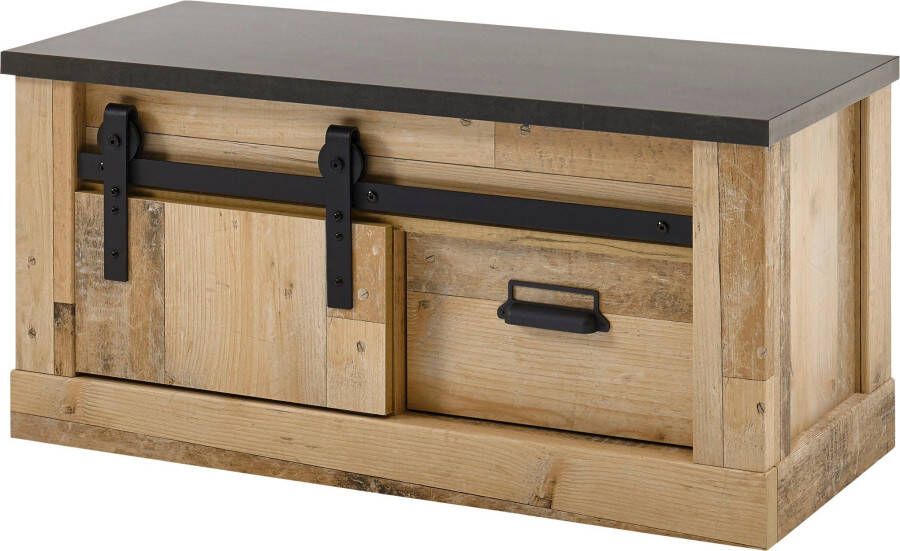 Home affaire Zitbank Sherwood moderne houtdecor met schuurdeurbeslag van metaal breedte 93 cm - Foto 4