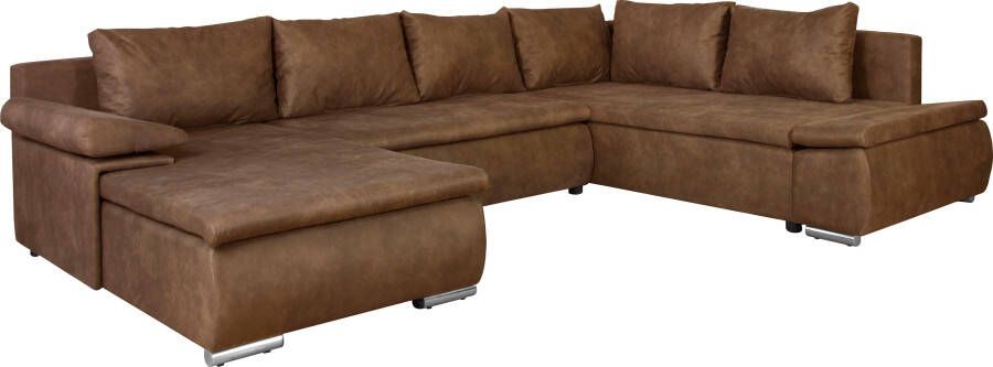 Home affaire Zithoek Acra U-vorm met slaapfunctie en bedkist in gevlochten look - Foto 11