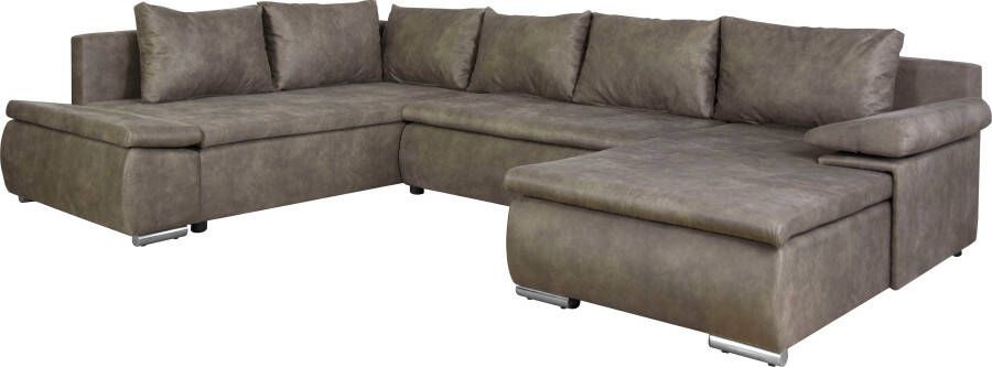 Home affaire Zithoek Acra U-vorm met slaapfunctie en bedkist in gevlochten look - Foto 11