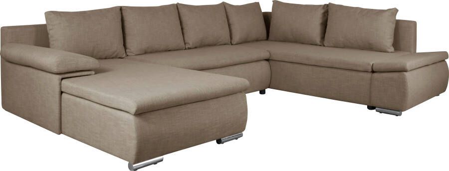 Home affaire Zithoek Acra U-vorm met slaapfunctie en bedkist in gevlochten look - Foto 11