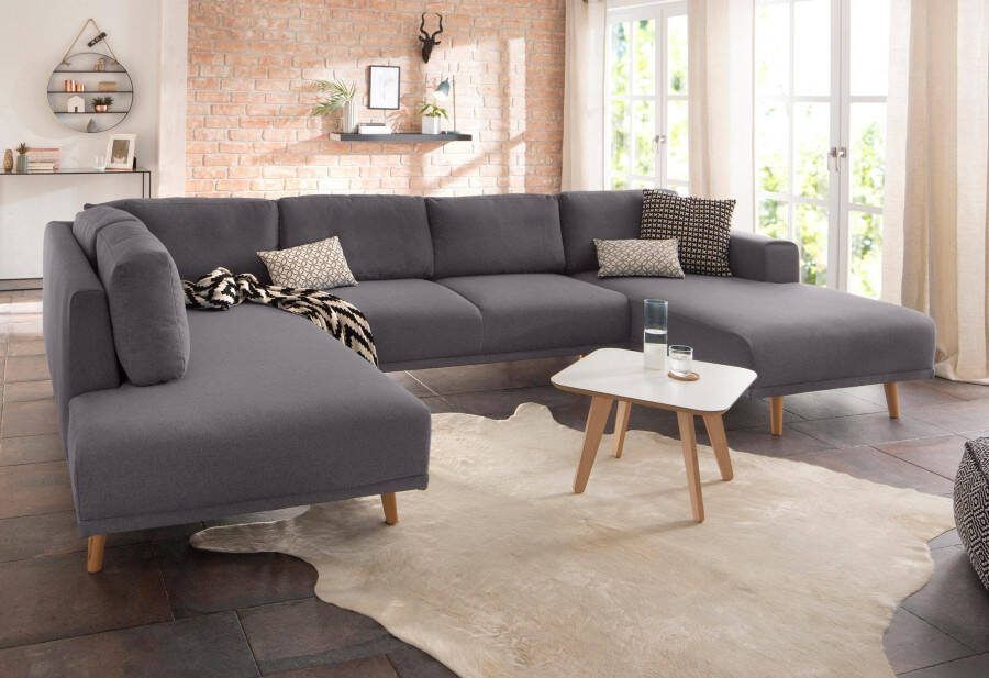 Home affaire Zithoek Lasse U-vorm in scandinavische stijl met houten poten - Foto 6