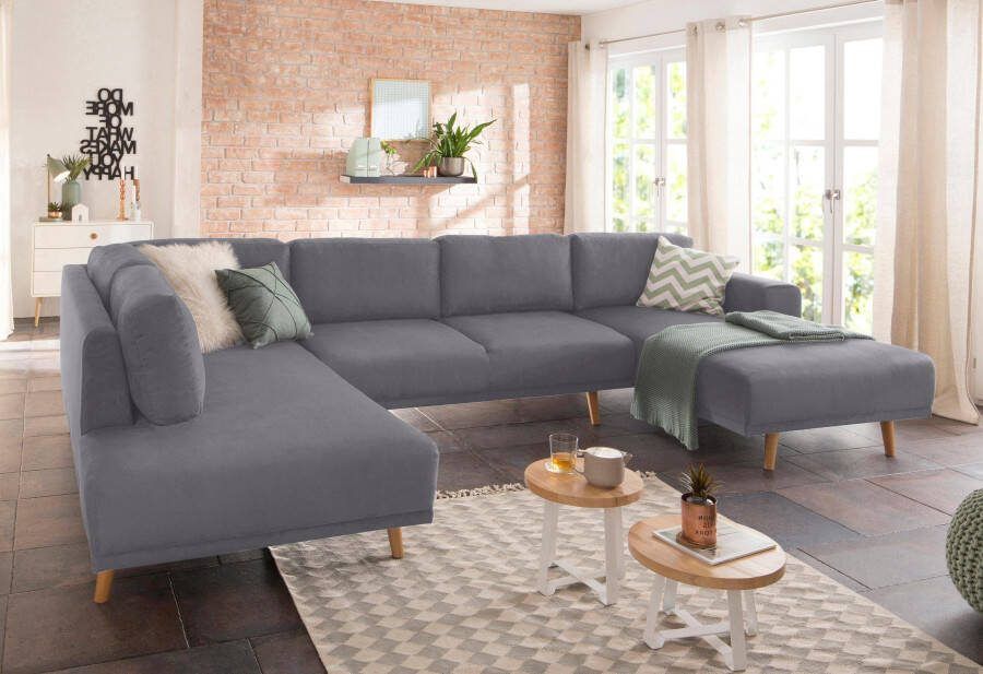 Home affaire Zithoek Lasse U-vorm in scandinavische stijl met houten poten - Foto 6