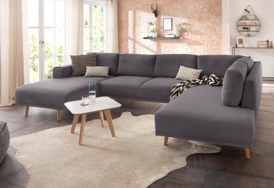 Home affaire Zithoek Lasse U-vorm in scandinavische stijl met houten poten - Foto 6