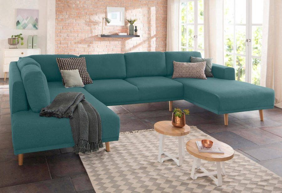 Home affaire Zithoek Lasse U-vorm in scandinavische stijl met houten poten - Foto 1