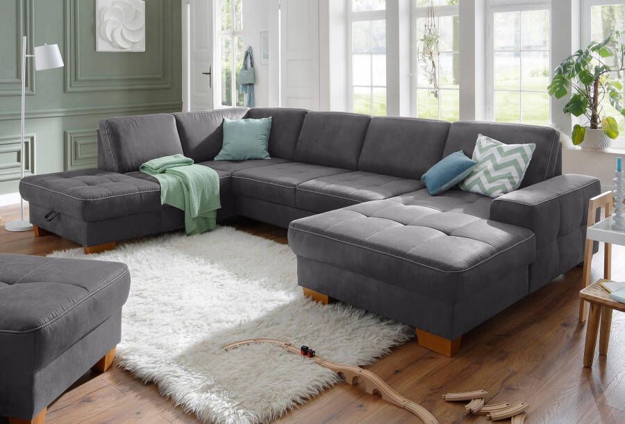 Home affaire Zithoek Puccini U-vorm met binnenvering zitdiepteverstelling contrastnaad - Foto 13