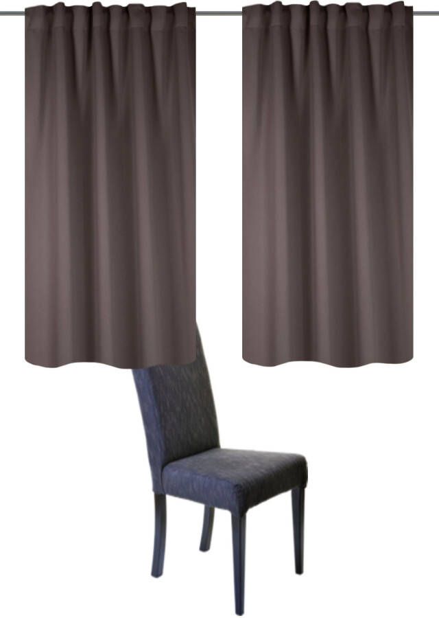 Home Basics Gordijn Blacky 2-delig set combi-bandsjaal blacky uni (2 stuks) - Foto 2