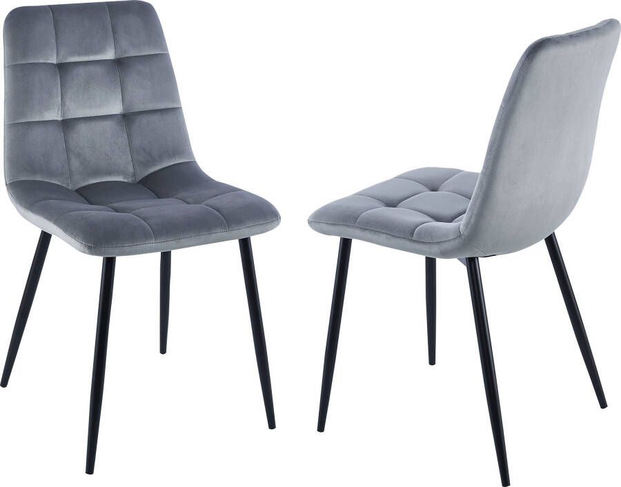 Home affaire Eetkamerstoel Parma Bekleding in fluwelen stof keukenstoel (set 2 stuks) - Foto 4